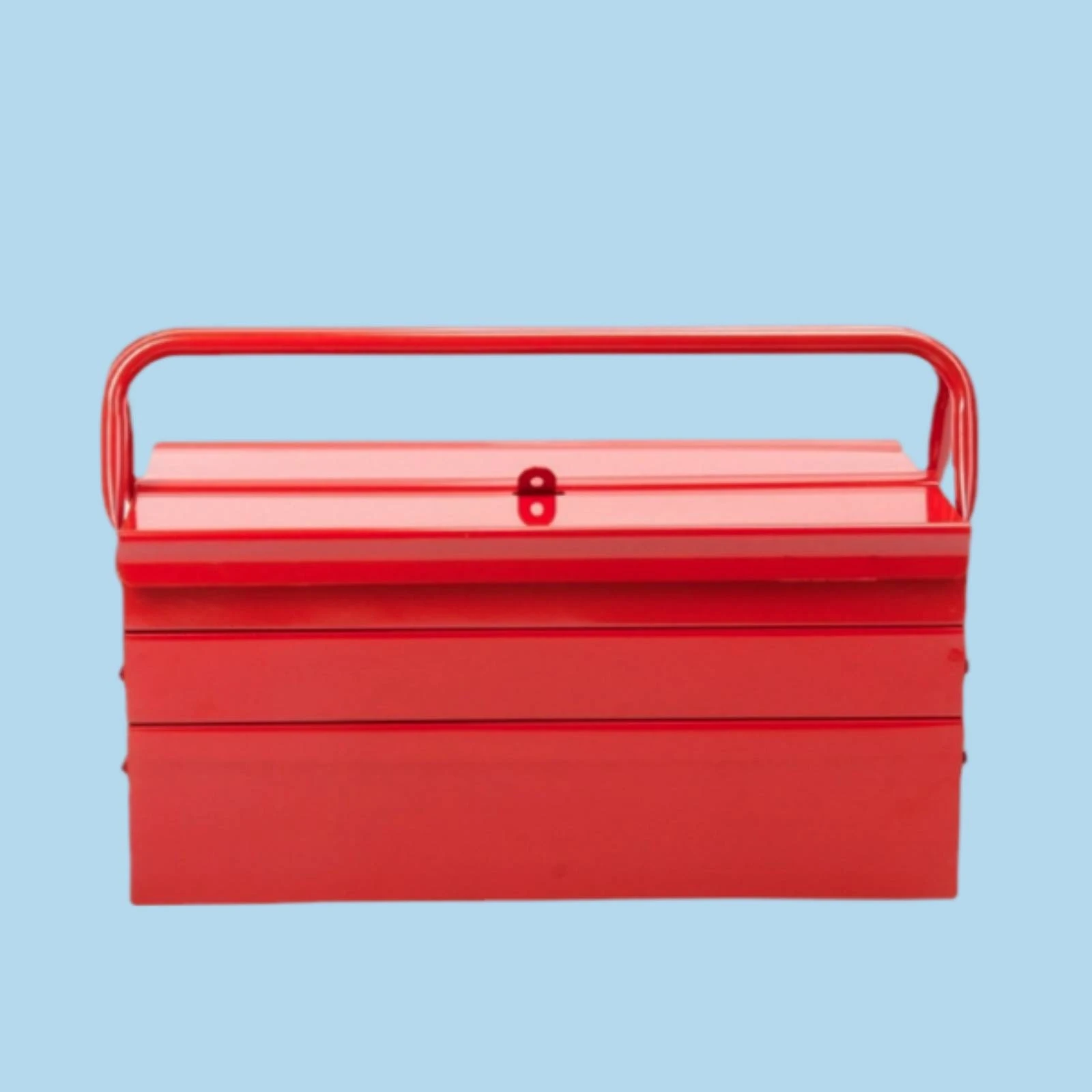 Folding Tool Box Rust-Resistant Metal Toolbox with Trays Folding Toolbox Heavy Duty Cantilever Tool Box Multifunctional
