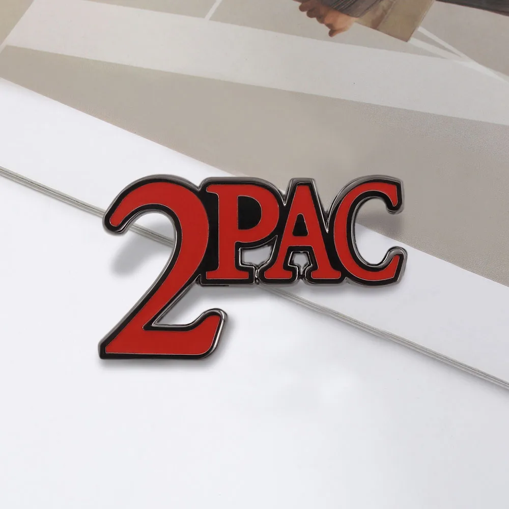 Legendary Rapper 2PAC Logo brooches Classic Hip-Hop Music Merchandise Badge Clothing Bags Accessories Fan Collectibles Gift