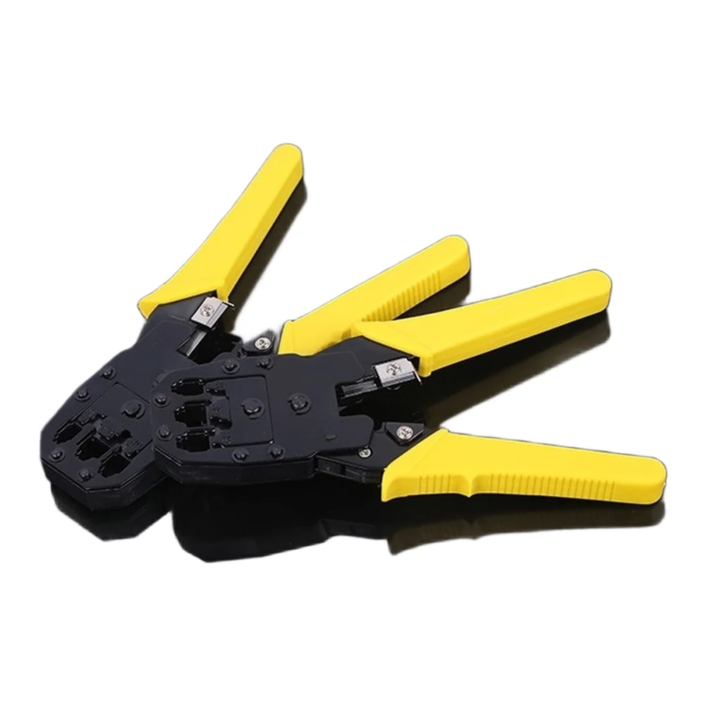 Yellow 3 In 1 Network Cable Pliers Crimping Stripping Cutting Tool High Carbon Steel Ergonomic Handle For RJ45 RJ12 Ethernet
