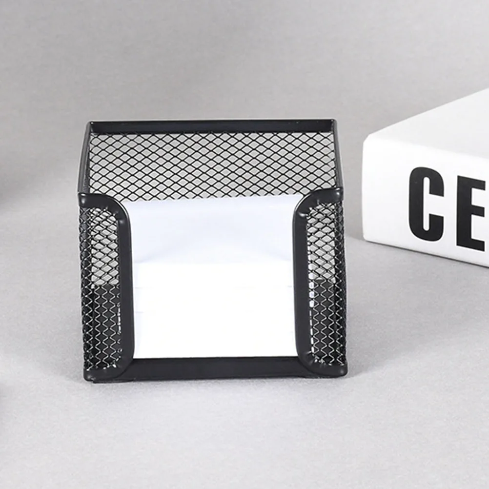 

2 Pcs Black Notepad Holders Paperclip Container Desktop ganizers for Office Supplies Memo Pad Storage Box Home School