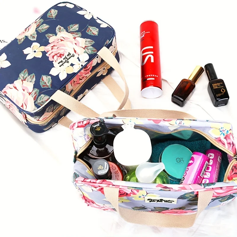 1PC New Portable Makeup Bag, Wash Bag, Travel Outdoor Large Capacity Portable Storage Bag, Bathing Waterproof Shower Bag