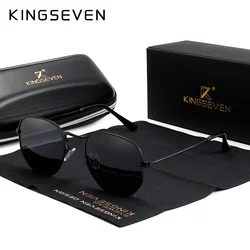 KINGSEVEN 2025 Light Weight UV400 Vintage Sunglasses Polarized For Men Women Hexagon Glasses Stainless Steel Eyewear