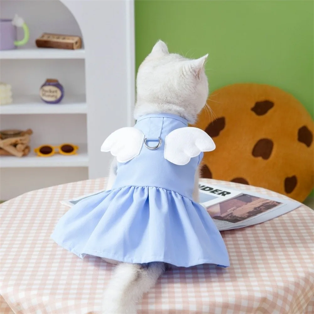 

Fashion Adorable Dog Wings Skirt Breathable Comfortable Cat Traction Skirt with D Ring Dog Summer Dress Spring Summer