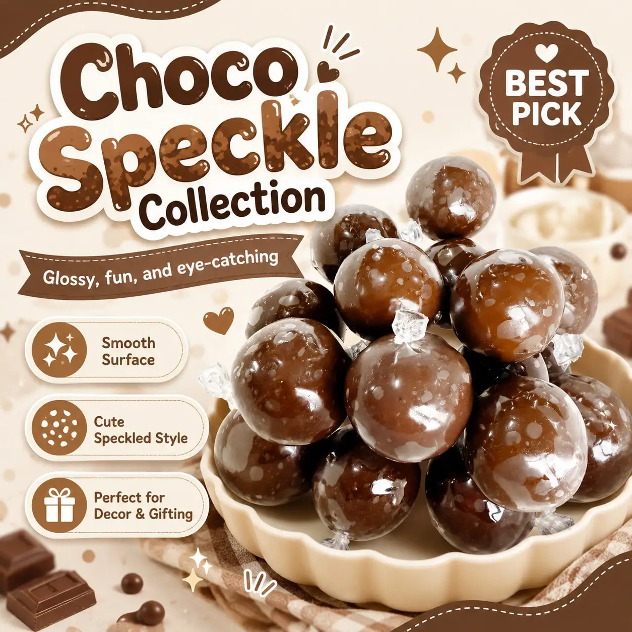 Mint Dark Chocolate Crispy Skin Squeeze Ball ASMR Crunch Sound Squishy Toy Stress Relief Desktop Decompression Gift