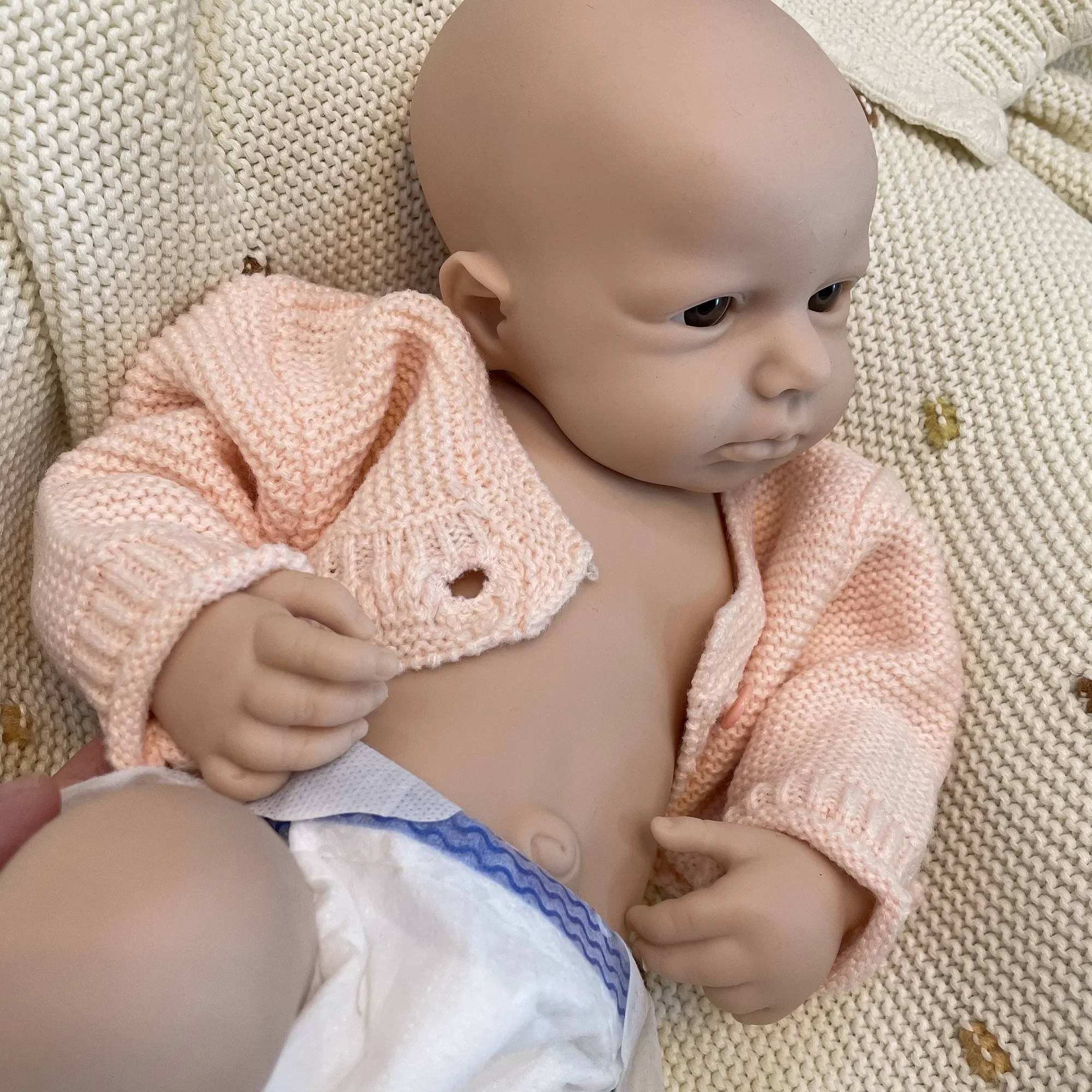 Loulou 45CM Unpainted Boy/Gir Full Solid Silicone Bebe Reborn Doll Newborn Baby Dolls For Family Boneca Reborn Corpo De Silicone