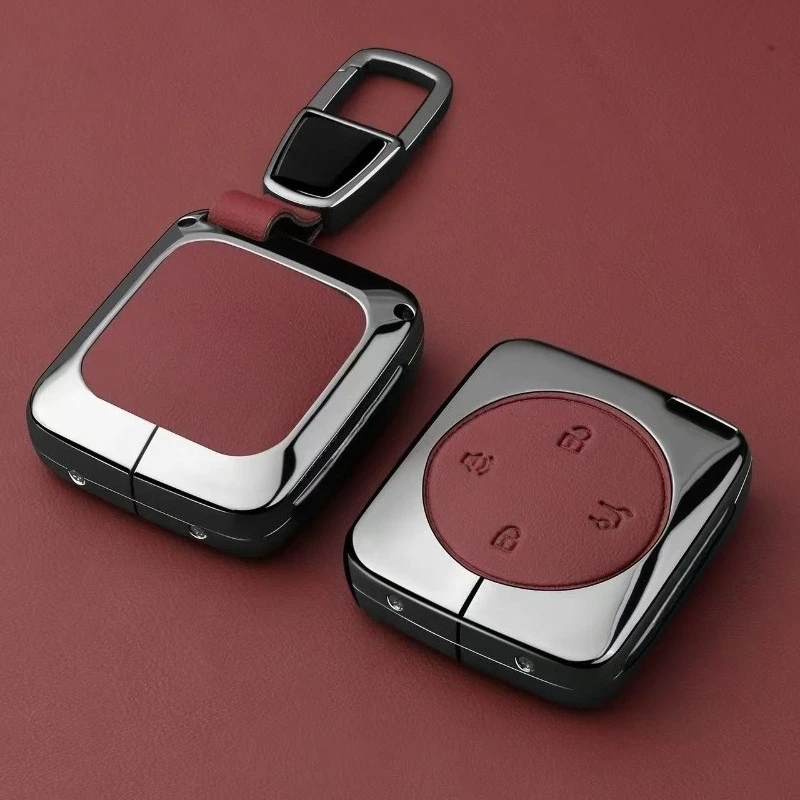 Premium Zinc Alloy Key Cover Case for Volvo XC70 (2026) - Protective Key Fob Shell Key Bag Chain