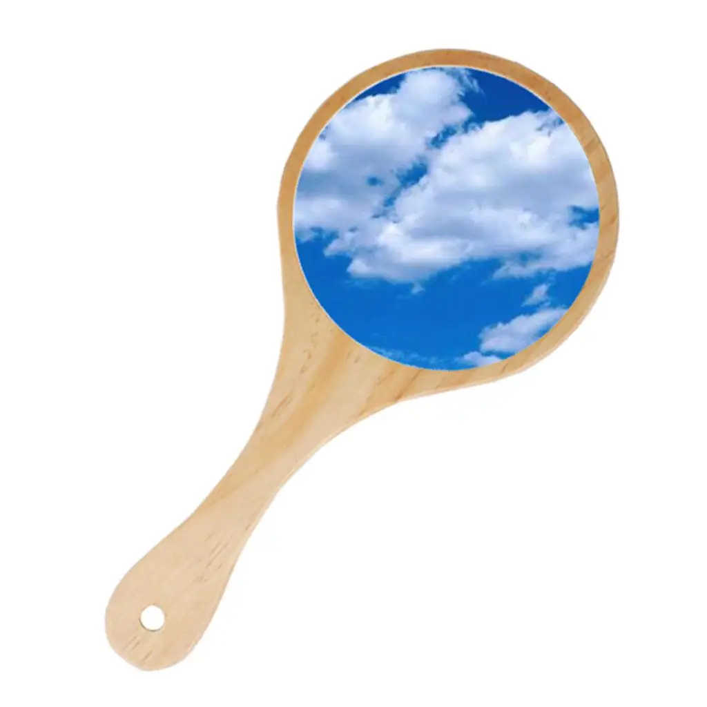 Espejo de mano de madera portátil Espejo cosmético portátil y compacto