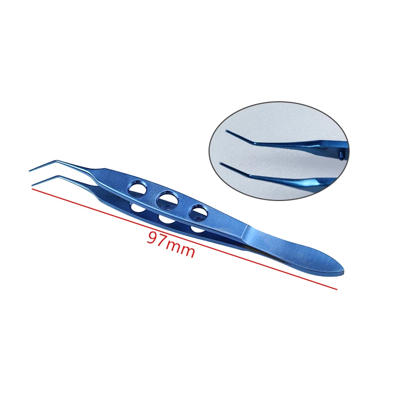 97mm Titanium Alloy Autoclavable IOL Lens Tweezers Intraocular Lens Holding Forceps Ophthalmic Eye Instruments 1pcs