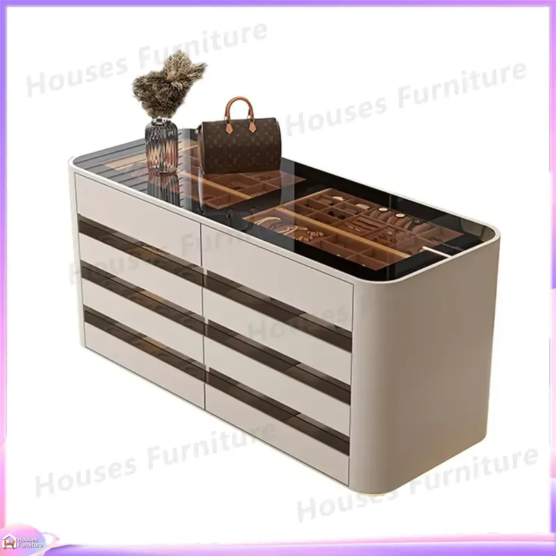 Luxury Shoe Cabinet Storage Organizer Multi Layer Waterproof Glass Top Display Shelf Durable Eco Friendly Entryway Furniture