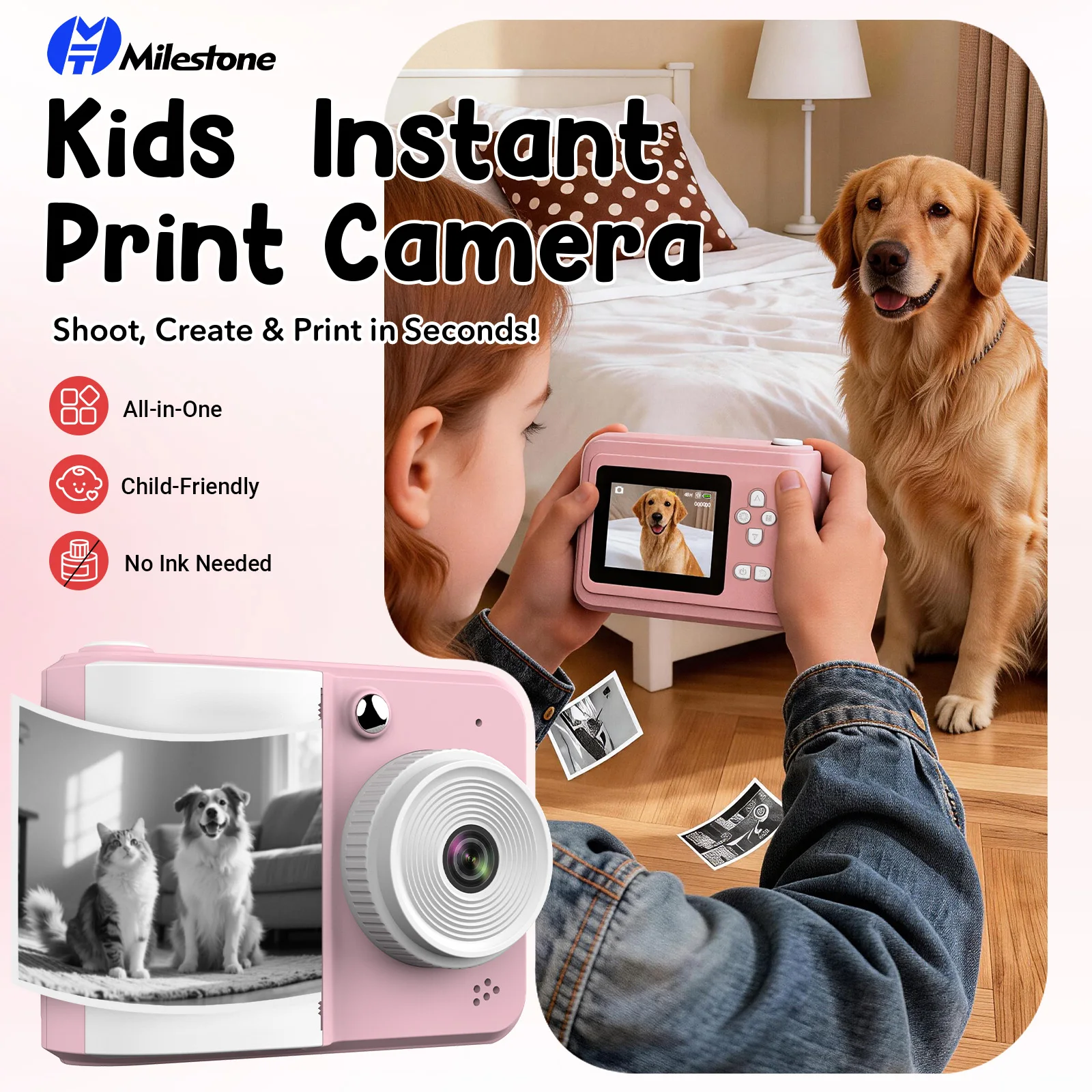 

Milestone Mini Label Thermal Printer Portable Self-Adhesive Bluetooth Maker Machine For Round UV Tag Stickers Labels Rolls