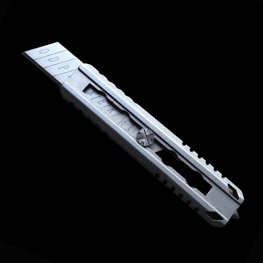 Imagem -02 - Titanium Handle Utility Knife Cortador de Papel Janela Quebrada Escapar ao ar Livre Camping Caça Ferramenta Edc Lâmina Substituível Lâmina Tc21