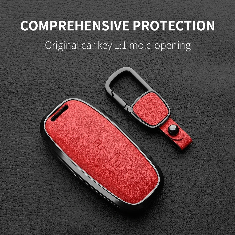

360 Degree Protection Metal Goatskin Car Key Case Cover For Audi A6 A7 A8 B9 A5 A4 8S 8W Q5 Q7 4M S5 S7 TT cars accessories