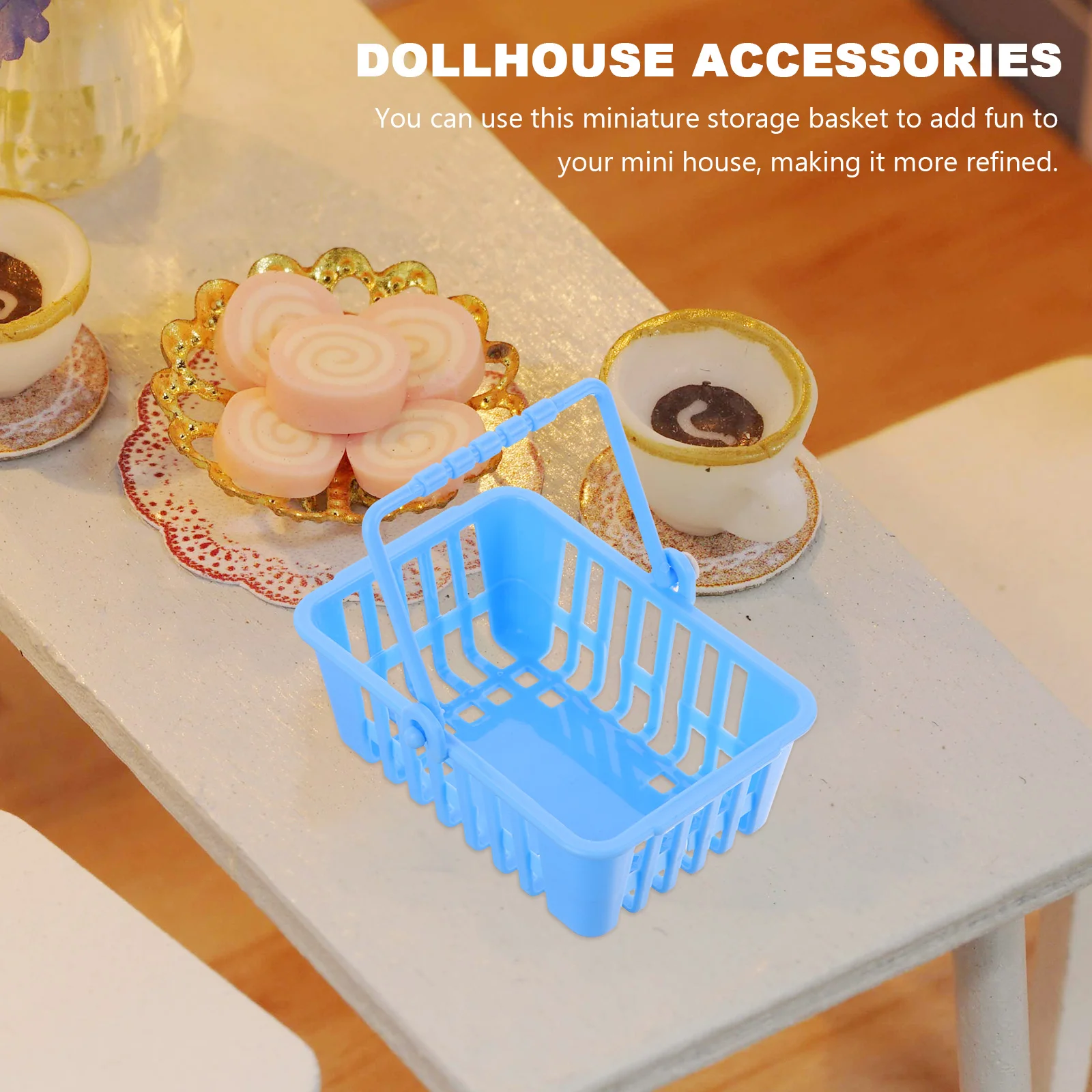 12 Pcs House Shopping Basket Tiny Mini Baskets with Handles Picnic Grocery Toy Children Room Miniature