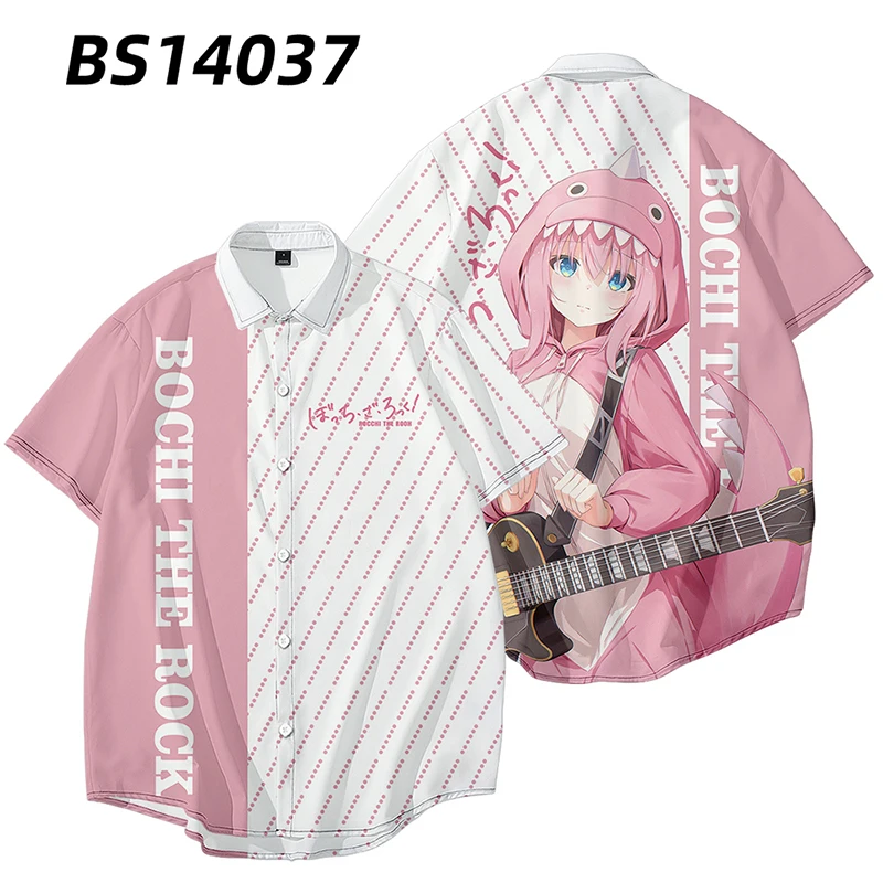 Hot BOCCHI THE ROCK! Shirt 3D Print Woman Man Short Sleeve Hawaiian Shirt Men Women Fashion Beach Sport Shirts