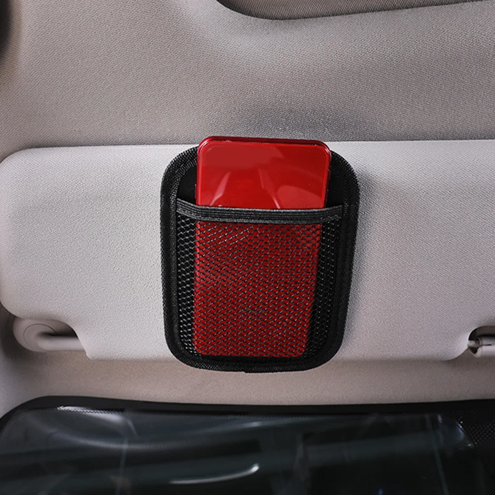 

2pcs Car Seat Storage Bag Strong Adhesive Multifunctional Organizer For Phone Essentials Mesh Pocket Holder Clutter Free Car