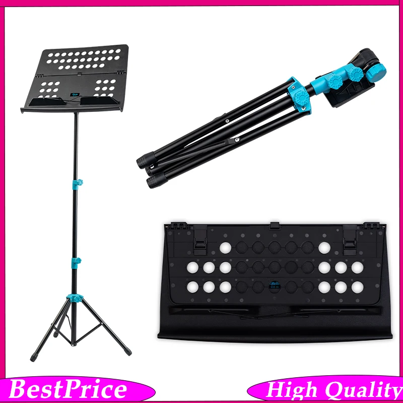 GUITTO GSS-01 Folding Music Stand | Detachable Aluminum Alloy Tripod Sheet Stand Holder with Height Adjustment & Carry Bag