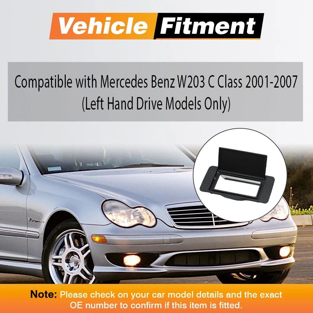 

Left Right Black ABS and Glass Sun Visor Vanity Mirror Cover for Mercedes Benz W203 C Class 2001-2007 A2038102110
