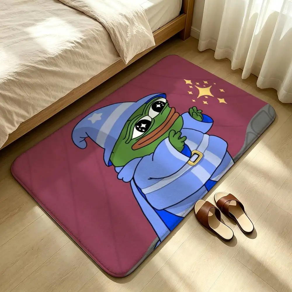 Funny P-Pepe the Frog Shower Room Absorbent Small Floor Mat Soft Comfortable Decorative Foot Mat