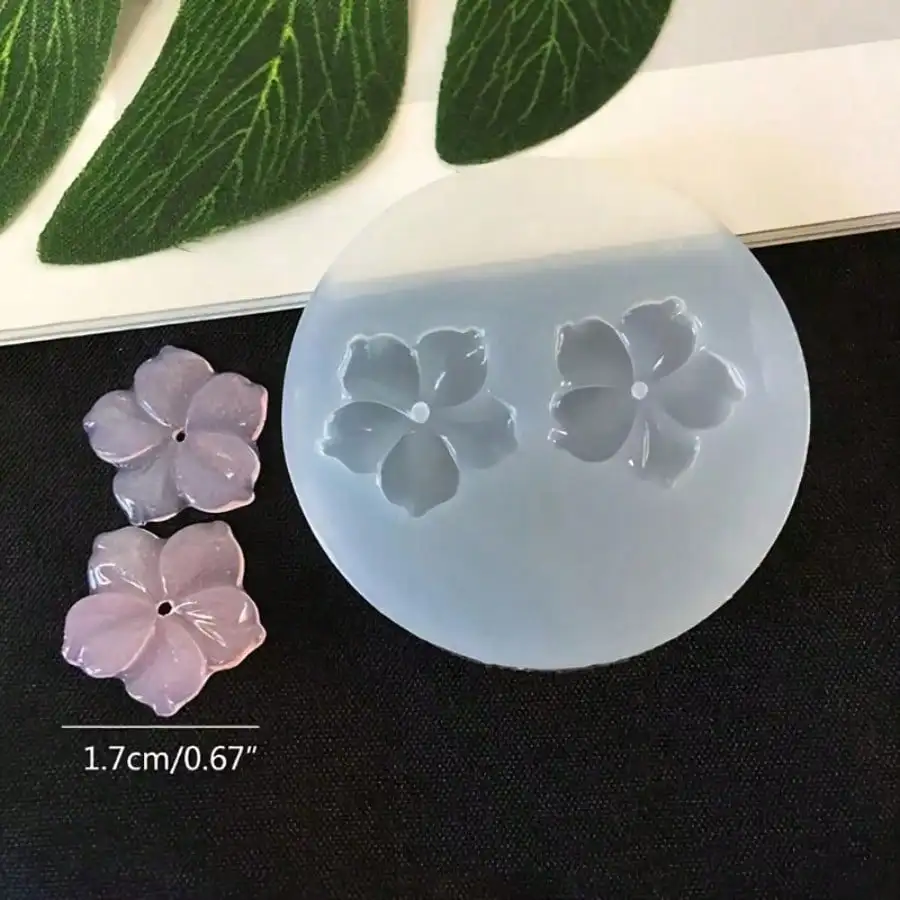 1Pc Silicone Resin Casting Mold with Floral Design for UV Epoxy, DIY Crystal Round Mold for Jewelry, Pendants - Detail 1