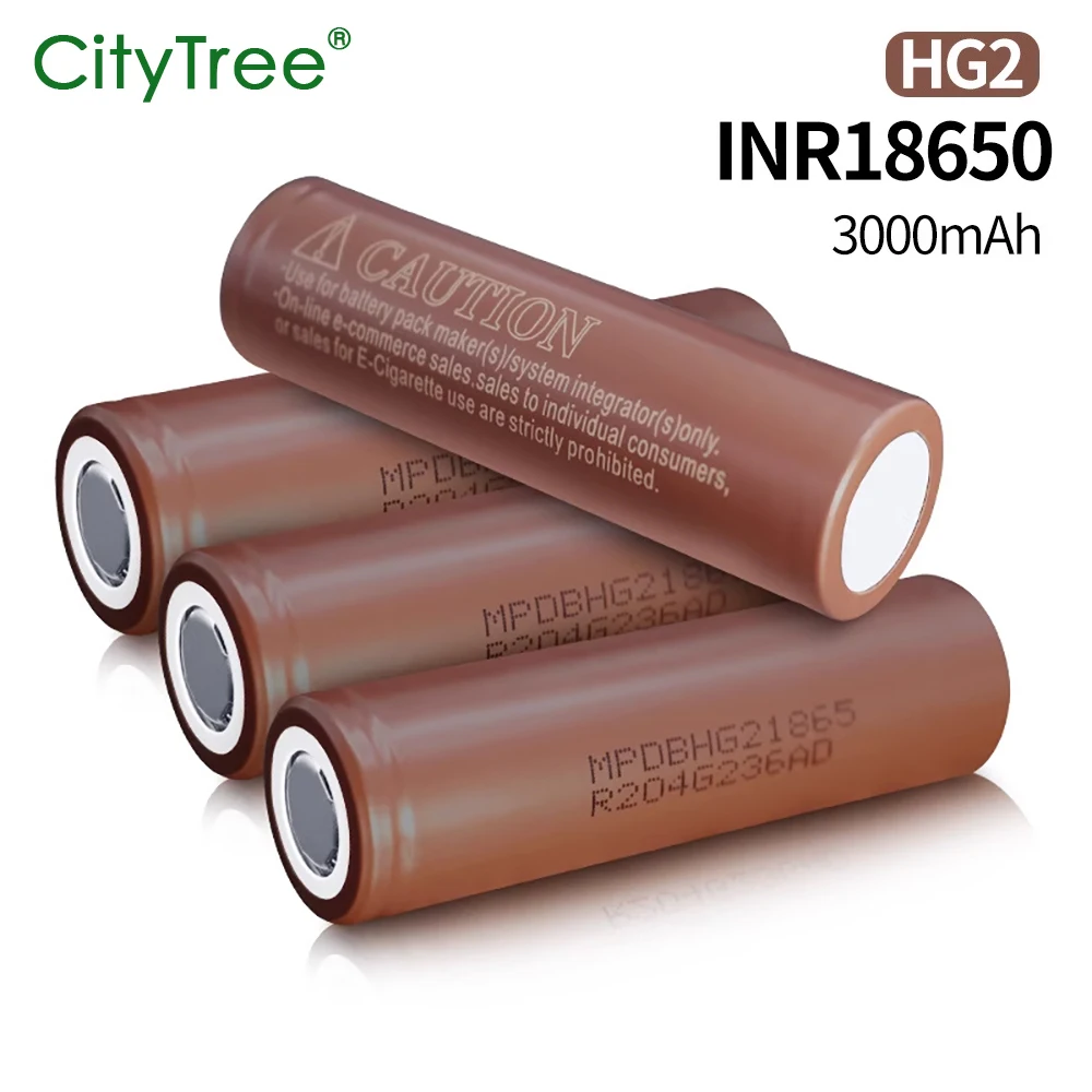 CityTree HG2 INR18650 Battery 3000mAh 18650 Power Rechargeable Battery 20A Discharge for Electric Drill Tools Angle Grinder