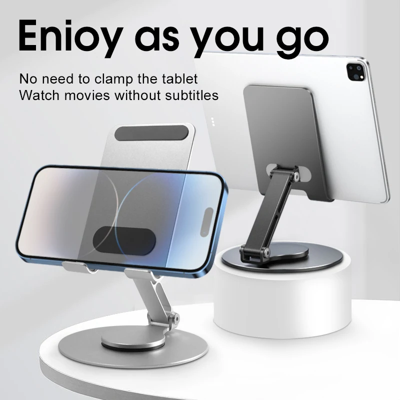 

Aluminium 360° Mini Rotating Desktop Folding Phone Stand Smartphone Stand for Xiaomi Iphone 14 Pro Max Tablet Universal