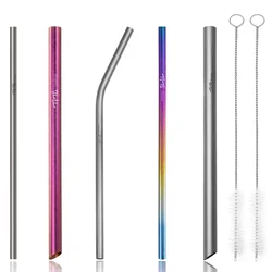 TiTo pure titanium straw titanium alloy portable portable non-stainless steel straw fittings pipe brush non-corrosive suit with