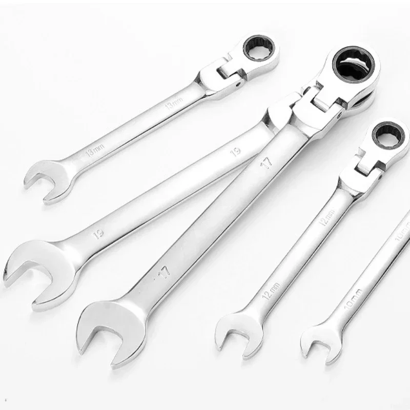 Ratchet Wrench, Reversible, Double Head, 2-in-1 Tool, Chrome Vanadium Steel Gear Wrench for Automotive Repair and Maintenance