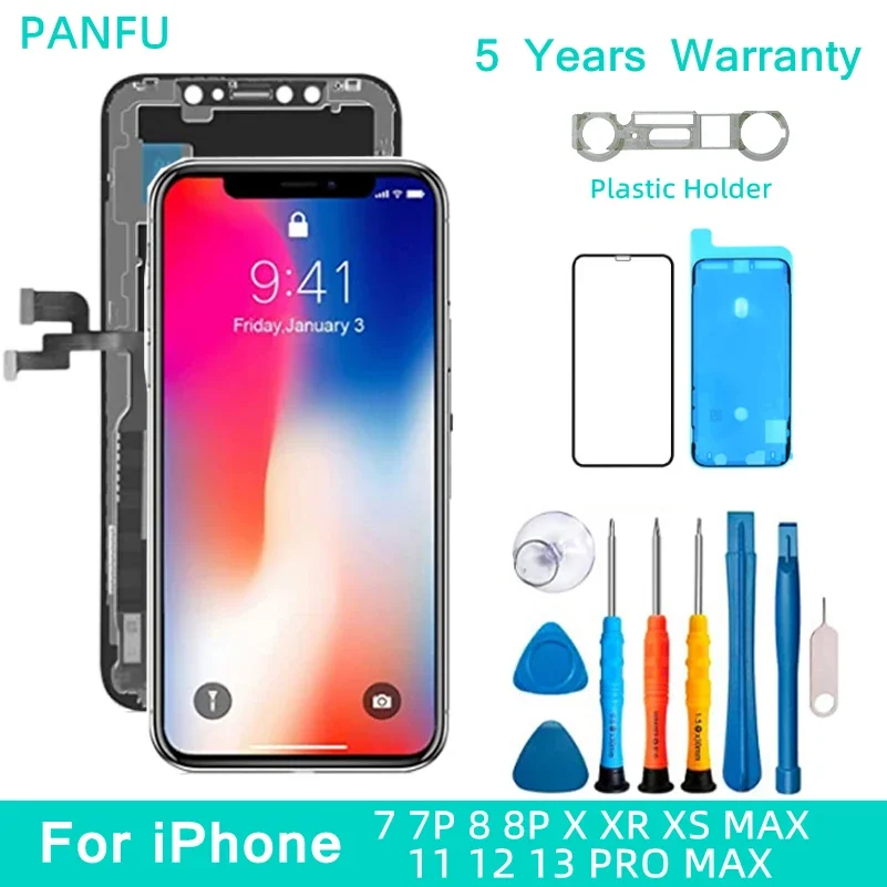 Nova tela oled para iphone x xr xs max 11 12 pro max display lcd para iphone 7 8 plus xs 11 incell suporte de tela toque 3d verdadeiro