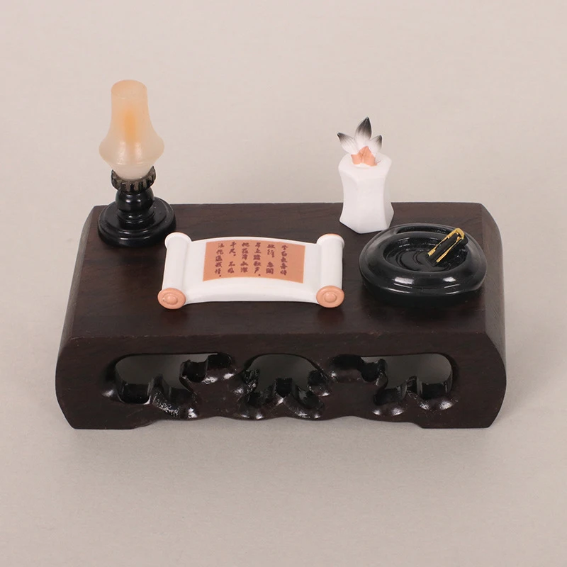 4PCS 1:12 Scale Dollhouse Miniature Pen And Ink Paper Inkstone Model Doll House Accessories Furniture Toy Mini Candelabra