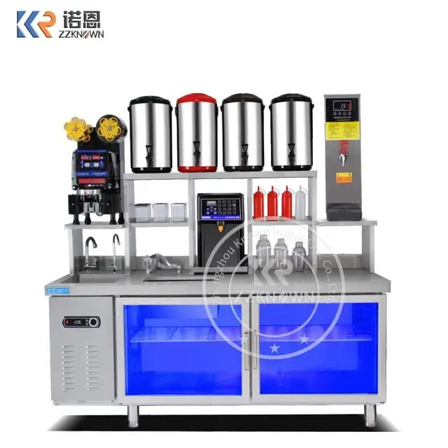 1.8m Professional Bubble Tea Equipment Manufacture Production Custom Refrigeration Bubble Tea Counter