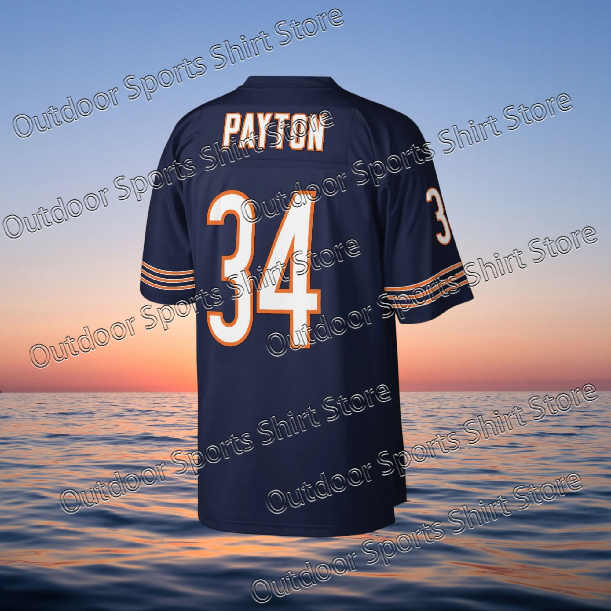 Chicago Walter Payton 1985 Michael and Ness Men's Breathable Comfortable Shirt Suitable for Adult and Children's Sports