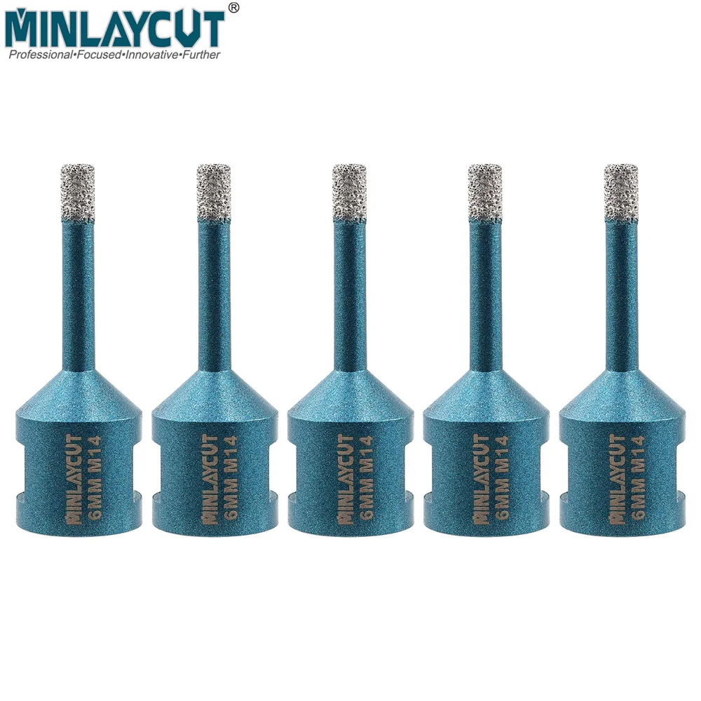 

MINLAYCUT 5Pcs 6mm Diamond Drilling Bits M14 Thread Marble Hole Saw Opener Porcelain Tile Ceramic Masonry Drill Crowns Core Bit