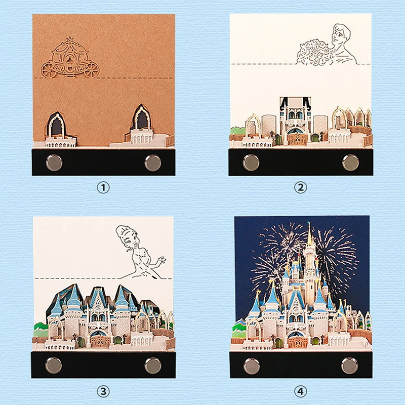 Castl Desk Calendar With LED Lights 2025 Calendar Memo Pad Creative Desk Calendar DIY Notes Notepad 3D Art Calendar Paper