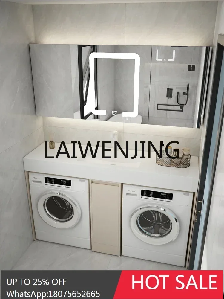 

Bathroom drum dual-position washing machine integrated cabinet combination rock slab integrated washing table customization