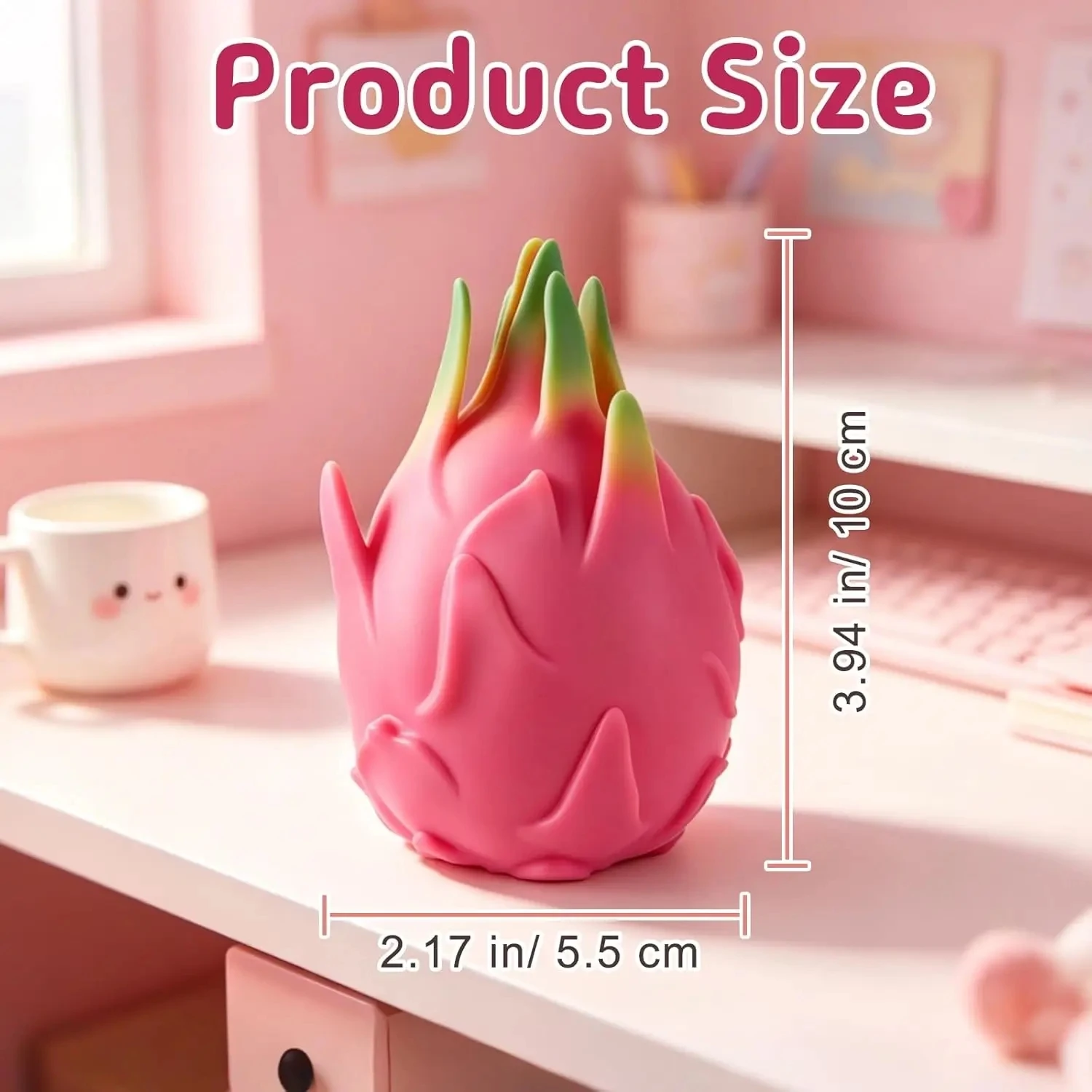 Dragon Fruit Squish Ball Gift Squishy Squeeze Stress Reliever Fidget Sensory Toy Simulation Fruit Food, Squeeze Balls For Kids