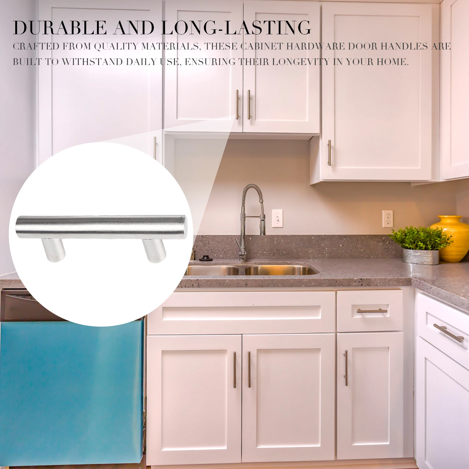 Cabinet Pulls Kitchen Cabinet Handles Comfortable Touch Feelings Long T-handle Pulls for Cabinets Drawers Toilet Lids