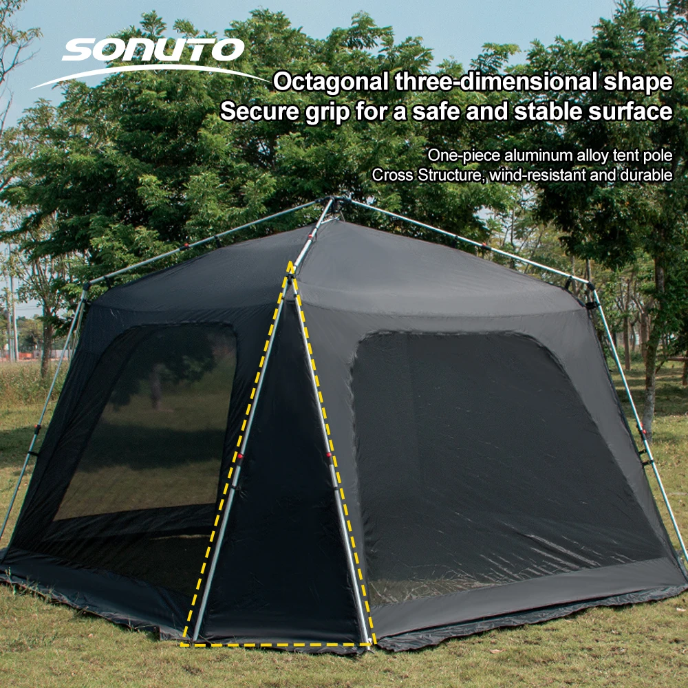 Sonuto Octagonal Instant Cabin - Outdoor Camping Automatic Quick Opening Tent 评论和价格