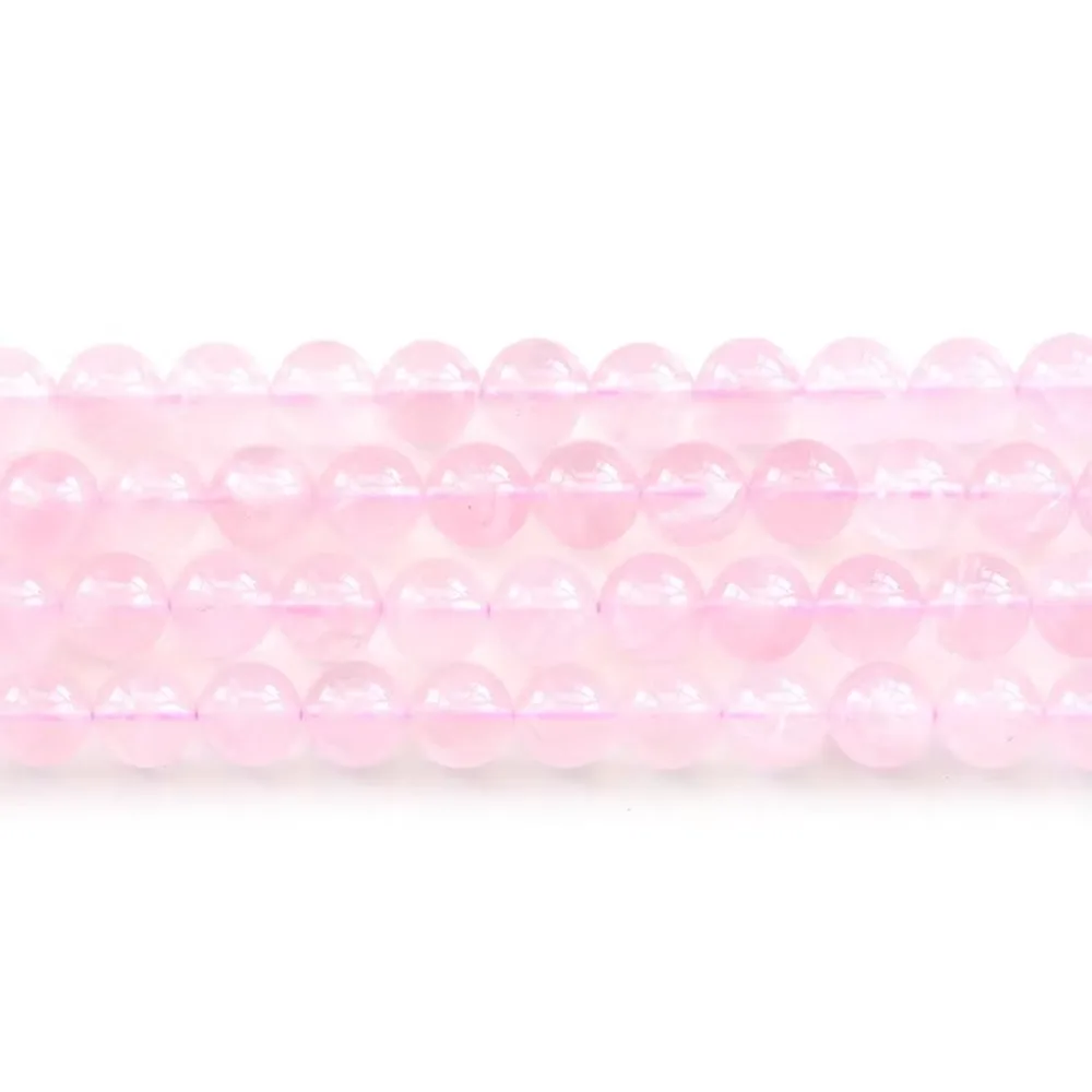 

Grade A Natural Brazil Rose Quartz Beads NOT Dyed 4mm-14mm Smooth Polished Round 15 Inch Strand