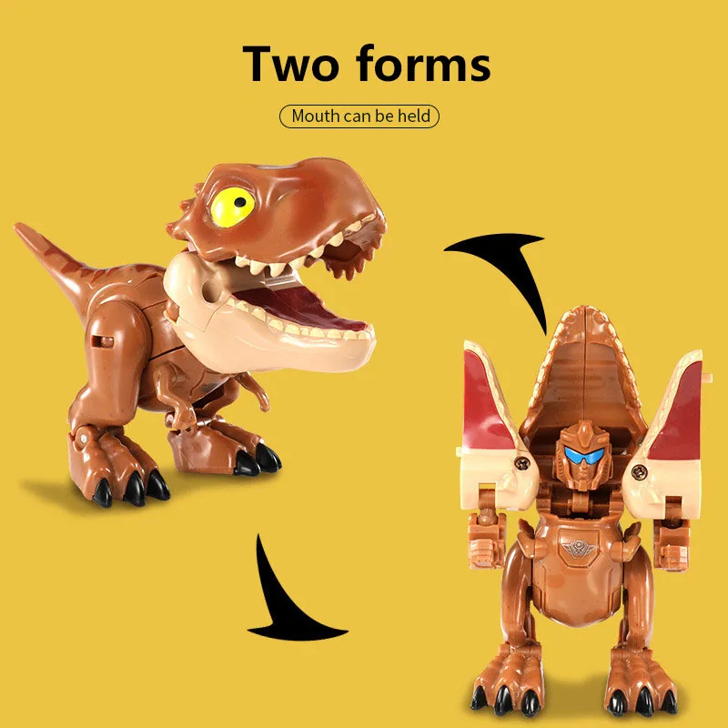 4PCS Mini Finger Dinosaur Deformation Toys Set Children Educational Movable Joint Robot Transformation Birthday Gift