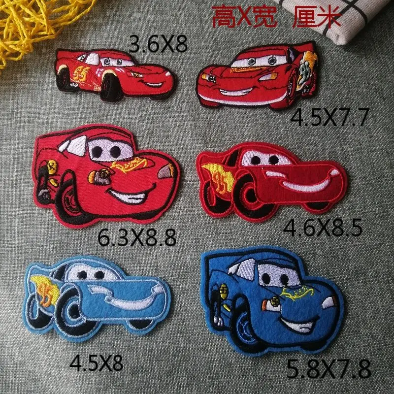 Cars Cartoon Red Lightning McQueen Ironing Sewing Patch Cloth Sticker DIY Clothes Bag Decoration Cartoon Pattern Decal Wholesale