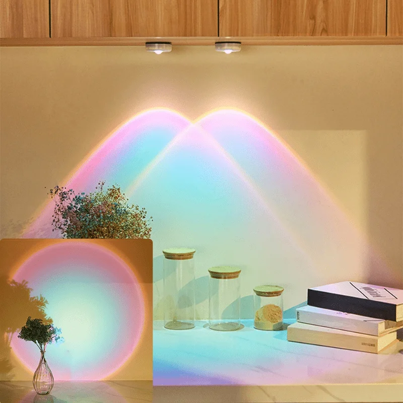 

Светодиодный светильник Sunset Rainbow Sunrise с питанием от батареи и двумя настройками яркости для украшения кухни, гостиной и спальни