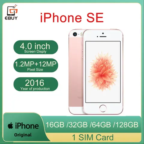 Original Unlocked Apple iPhone SE Mobile Cellphone 16/32/64/128GB ROM 2GB RAM  iPhone SE Dual Core 4G LTE Touch ID Smartphone