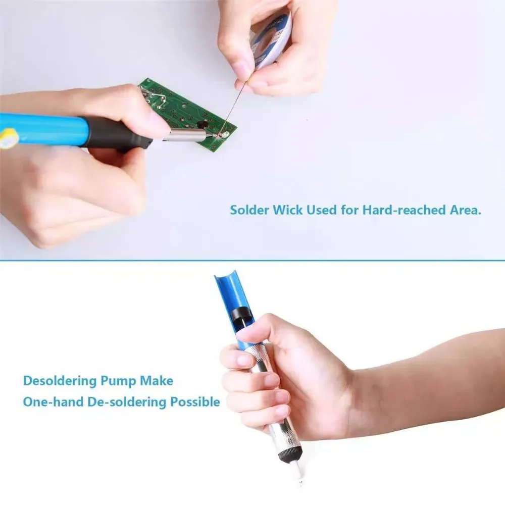 Aluminum Desoldering Pump Vacuum Tin Removal Pen Desoldering Mesh Braid Tape Copper Welding Solder Remover Flux BGA Repair Tool view 4