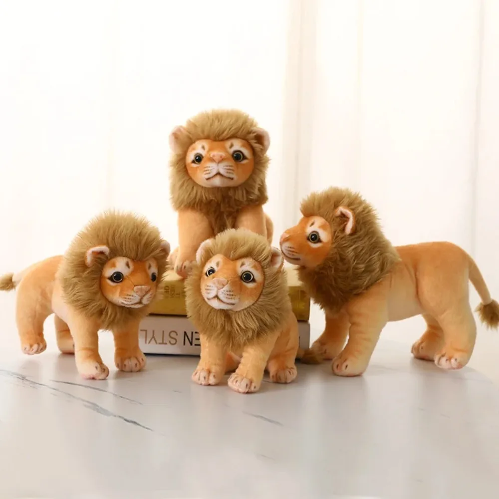 

Forest Animal Simulation Male Lion Plush Toys Soft Plush Doll Lifelike Male Lion Stuffed Dolls Lion 23/28cm
