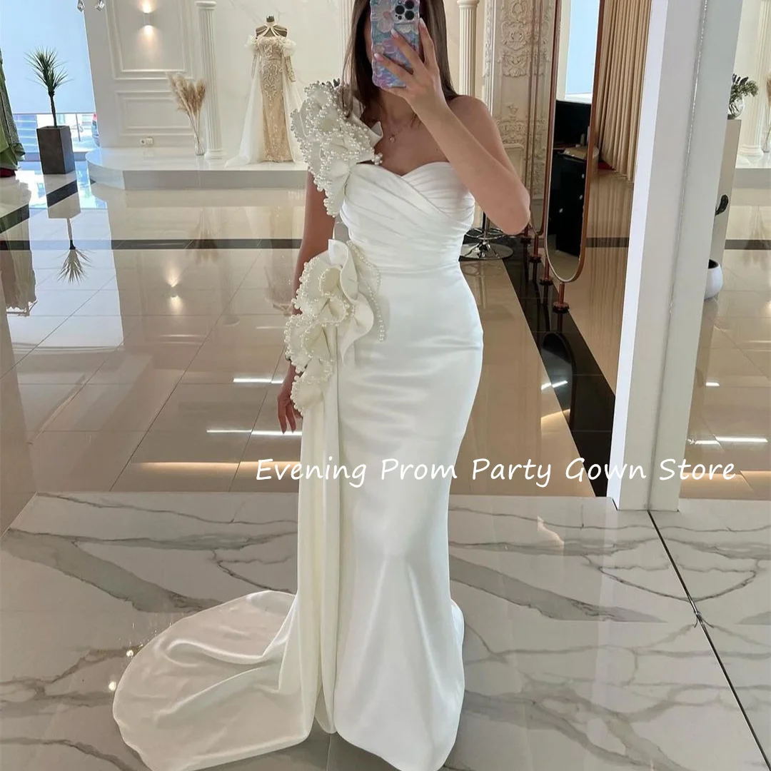 

Роскошные вечерние платья с бисером, платье-Русалка для выпускного вечера, белые платья для вечеринки, элегантные женские платья, платья для выпускного вечера