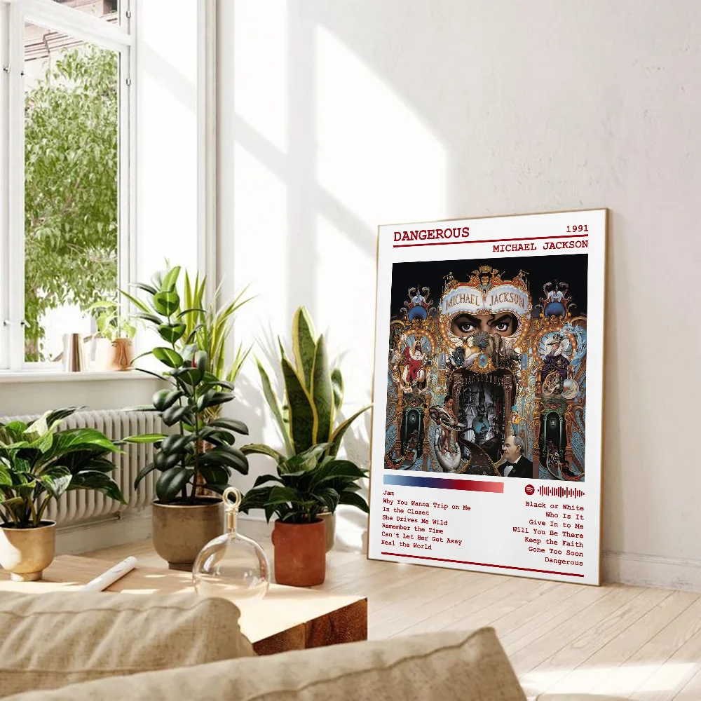 Michael Jackson Vintage Posters Sticky Whitepaper Sticker DIY Room Bar Cafe Room Wall Decor