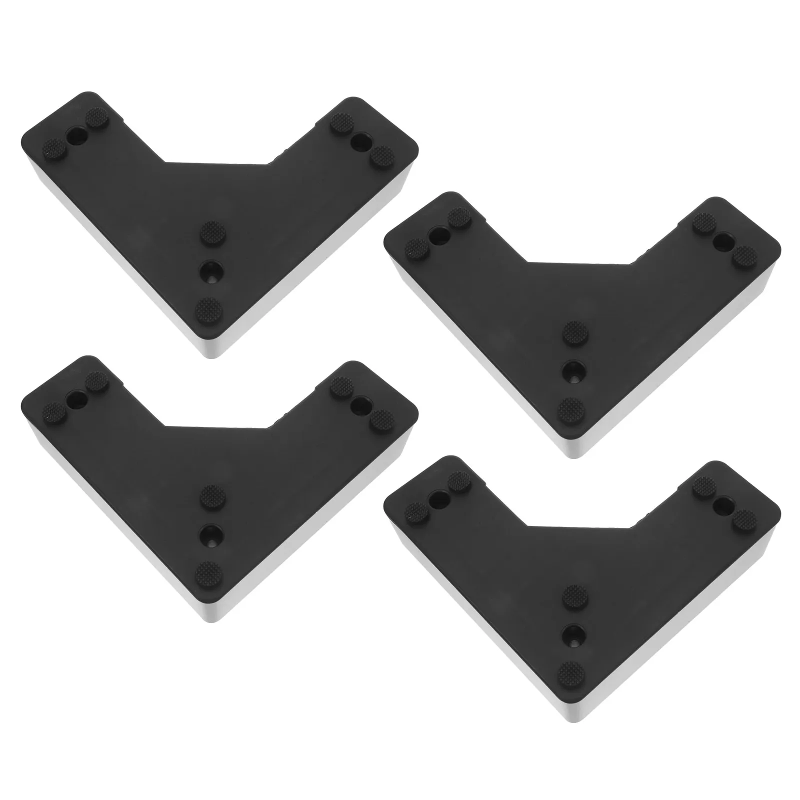 4Pcs Furniture Support Feet Black Metal Legs L Shaped Sofa Bed Riser Replacement Legs for Living Room Kitchen Desk Table
