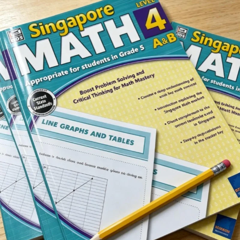 

4 book Singapore Math Appropriate For Students Learning Math Practice Worksheet Workbook Math Improvement Kid Children