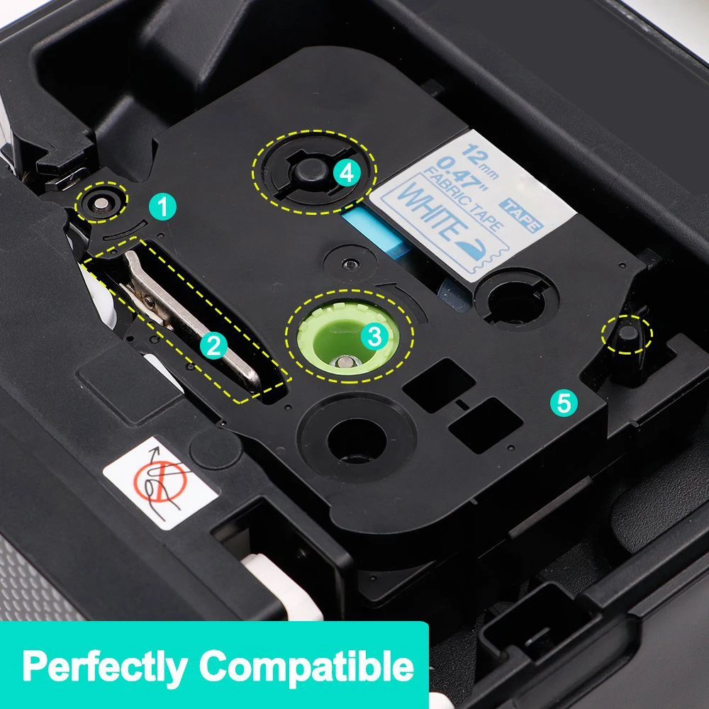 Fita de rotulagem de tecido para Brother, Label Maker Machine, Iron-on, compatível com TZ-FA231, FA3, AZe-FA3R, P-Touch, H110
