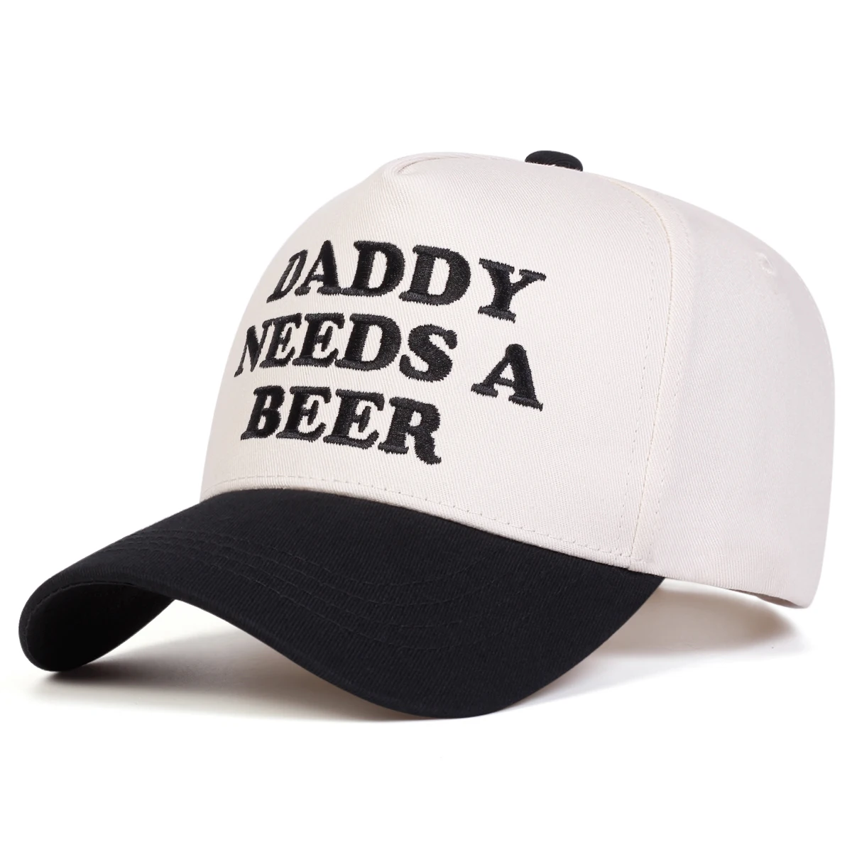 Unisex DADDY NEEDS A BEER Baseballkappen mit Buchstabenstickerei, Frühling und Herbst, verstellbare Freizeithüte für den Außenbereich, Sonnenschutzhut, Sportkappe – Detail 3